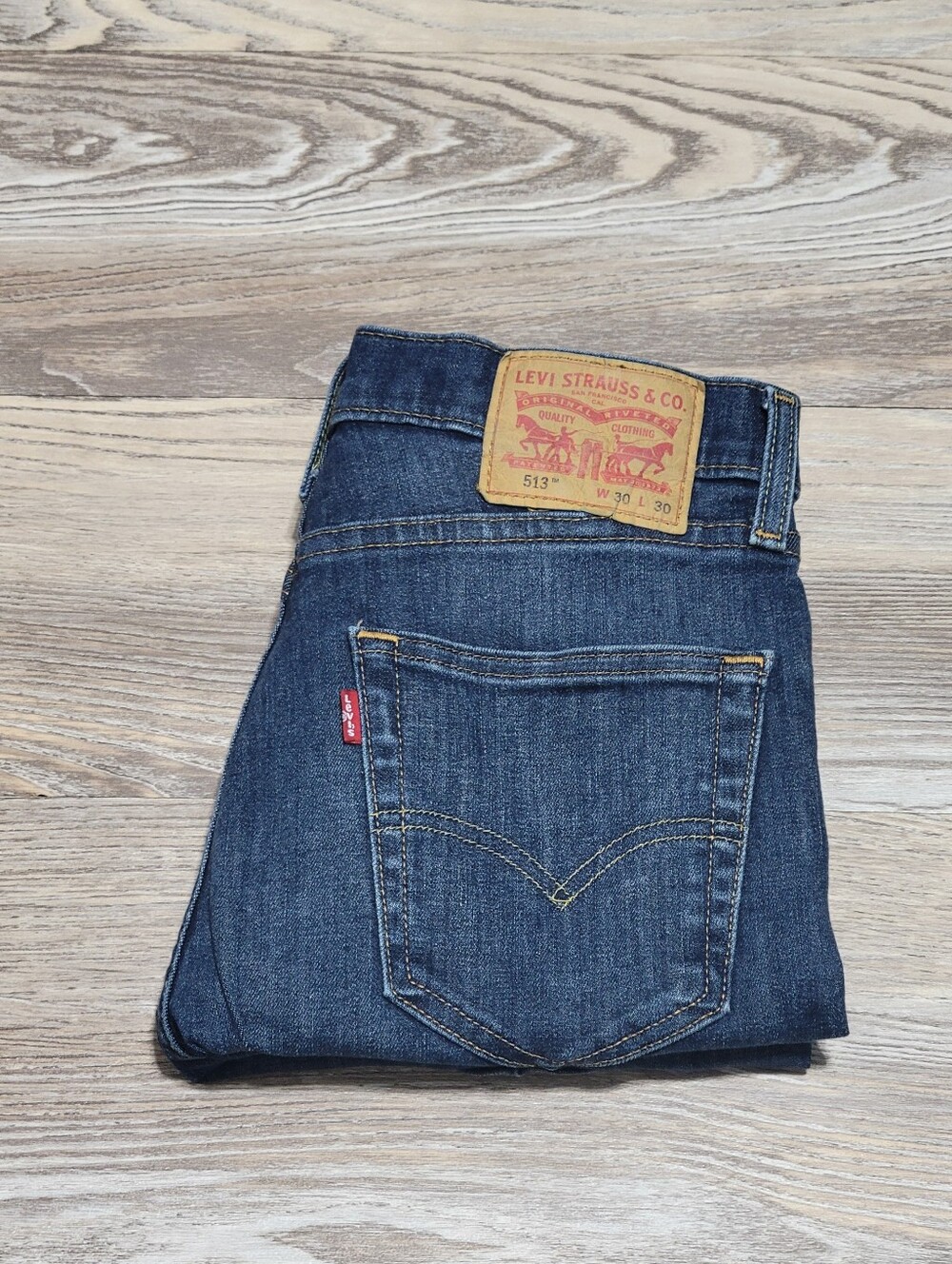 Levis Style 513 Straight Leg Denim Jeans Mens Size 30 X 30 Blue - Picture 7 of 8